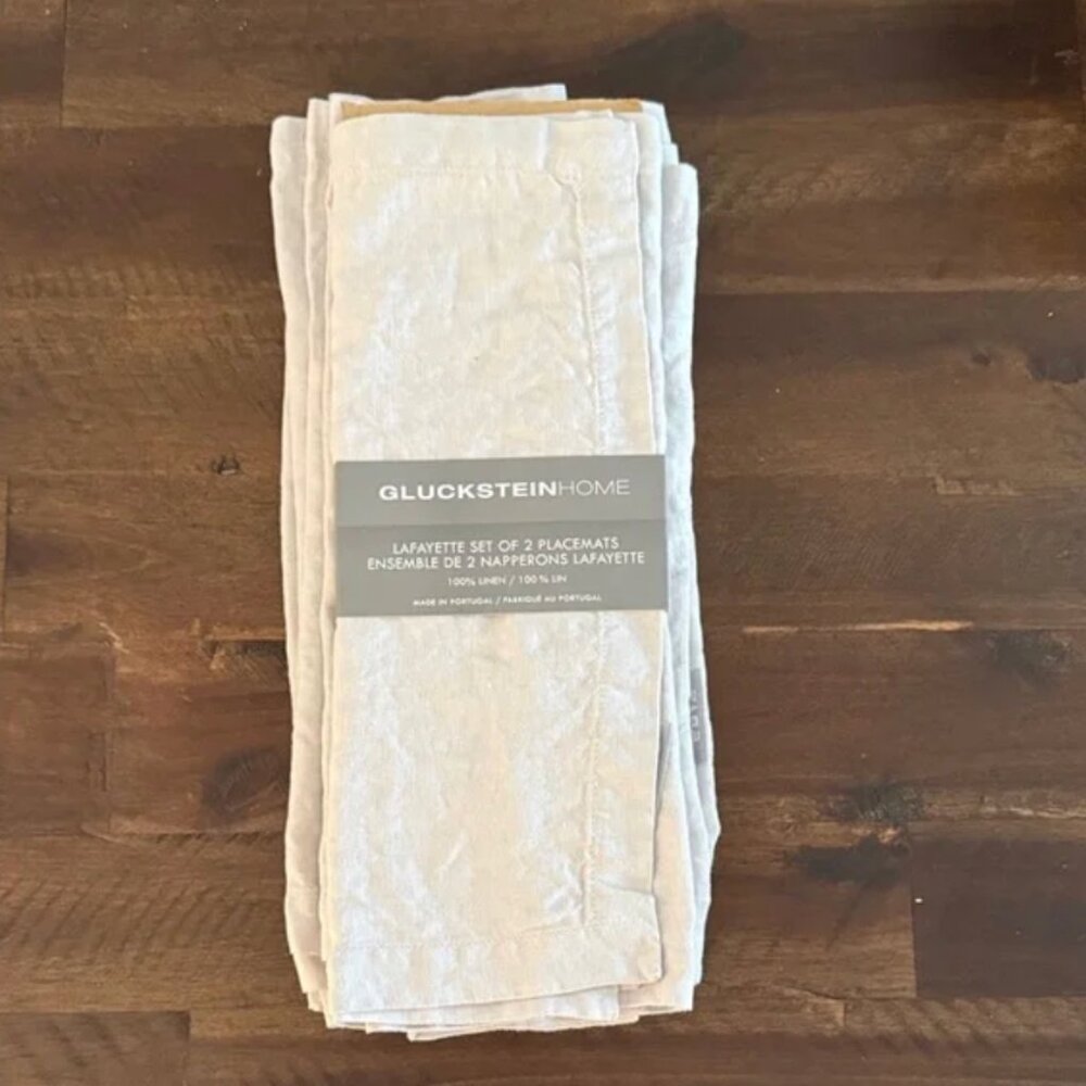 Glukstein Home NWT grey linen placemats - set of 8